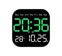 Pttnyuere Horloges Murales Numériques Température Date Semaine Affichage Horloge 12/24H Mural LED Réveil Télécommande E