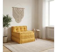 PTUGUOF Canapé modulaire jaune 70 x 70 x 54 cm tissu | Housse en coton, rembourrage en fibre de mousse, combinable de manière flexible, coussin de sol, cube de siège