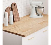 PTUGUOF Plan de travail de cuisine rectangulaire en chêne massif - 120 x | Multifonction, facile d'entretien, robuste, polyvalent pour cuisine, établi, bureau, lavabo