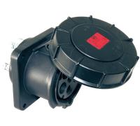 PTWIST 335-6XS - Socle droit pour prise de courant 63 A 5p 6h IP67 noir TW