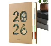 Pu Leather Planner 2026 - Carnet de calendrier A5 de 365 jours | Agenda hebdomadaire et mensuel de jandécembre Agenda scolaire Réunion Planning de travail École Salle de classe
