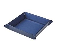 Pubblimania Plateau porte-objets vide poches bicolore avec fermeture à boutons en polyuréthane. Porte-objets de bureau utile (bleu/bleu)