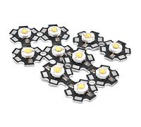 Puce LED Ultra Lumineuse 3V, Perles Lumineuses, 10 Pièces, pour Plafonnier et Lampe de Table, en Aluminium et économie D'énergie, DIY (Lumière chaude 3W)