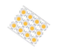 Puces LED COB, émetteurs de Lumière Durables, pour Plafonniers et Projecteurs DIY, 5W 15-17V, Matériau en Aluminium, Taille 20x20mm, 12 Pièces (Lumière chaude)