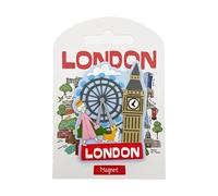 Puckator Aimant en PVC souvenir de Londres Queen, Corgi & Big Ben - Aimants puissants et colorés pour réfrigérateur - Épingles magnétiques - Accessoires de casier - Souvenir - Fournitures de bureau