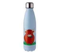 Puckator Bouteille Isolée (Gourde) 500ml en Acier Inoxydable Highland Coo Cow - Vache Animal de la Ferme