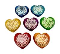 Puckator Brûleur d'encens en stéatite sculptée chakra cœur fleur de vie - Cadeaux de méditation zen - Porte-encens pour cônes - Cadeaux spirituels - Brûleur d'encens - Cadeaux pour homme et femme