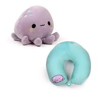 Puckator Coussin de Voyage avec Peluche 2 en 1 Poulpe, Violet, Standard