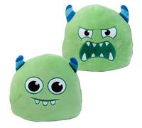 Puckator Coussin Peluché Réversible Squidglys Monstarz - Gary Vert