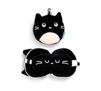 Puckator Coussin de voyage Relaxeazzz 2-en-1 peluché chat noir Unique