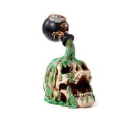 Puckator Crâne décoratif avec Potion Verte - cri - Sculpture en résine ornementale - Figurine Accessoire Gothique pour Maison et Halloween