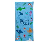 Puckator Drap de Plage en Microfibre 180 x 85 cm - Animaux Marins - Under The Sea