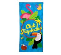 Puckator Drap de Plage en Microfibre 180 x 85 cm - Flamant et Toucano - Club Tropicana