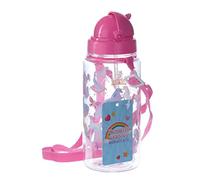 Puckator Gourde Enchanted Unicorn Rainbow avec paille, rose