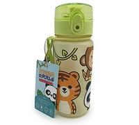 Puckator Gourde Enfant 350ml en Plastique Renforcé avec Couvercle à Bouton-Poussoir - Adormals - Animaux Sauvages