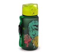 Puckator Gourde Enfant 350ml en Plastique Renforcé avec Couvercle à Bouton-Poussoir - Dinosauria - Dinosaure