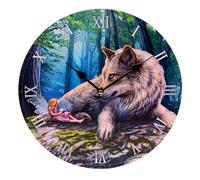 Puckator Horloge Murale texturée - Loup & Fée - Fairy Stories & Wolf - Lisa Parker