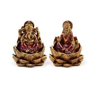 Puckator Lot de 2 Ganesh & Lakshmi dorés sur Lotus