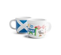 Puckator Lot de 2 tasses à expresso en porcelaine souvenir d'Écosse - Vaisselle mignonne pour café, latte, expresso, barista, accessoires de boisson, petite tasse de voyage en verre