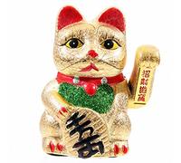 Puckator Maneki Neko Chat Porte Bonheur, Yeux Ouvert 17cm