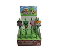 Puckator Minecraft - Stylo labyrinthe avec décoration en silicone - Ensemble de stylos - Lot de stylos fantaisie pour le bureau, l'université - Uni Essentials - Fournitures pour la rentrée scolaire