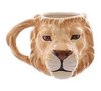 Puckator MUG212 Mug Design Tête de Lion Céramique Beige/Blanc