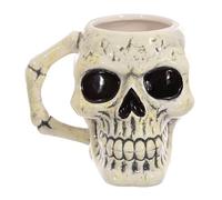 Puckator MUG217 Mug Motif Crâne Céramique Ivoire/Noir 12,5 x 12,5 x 10,5 cm