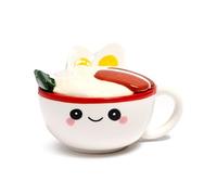 Puckator Nori The Ramen Foodiemals Tasse avec couvercle en céramique - Accessoires amusants pour la maison - Cadeaux mignons pour petite amie - Grandes tasses pour hommes et femmes - Boissons chaudes