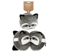 Puckator Coussin Voyage Relaxeazzz Peluché 2-en-1 - Raton Laveur, Unique
