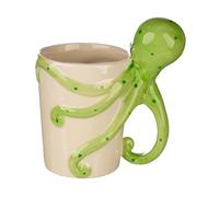 Puckator SMUG06 Mug avec Anse Design Pieuvre Céramique Vert/Blanc