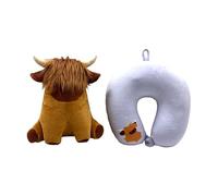 Puckator Swapseazzz Vach Ecossaise Oreiller de Voyage 2 en 1 en Peluche et Jouet - Oreiller de Voyage en Avion pour Le Cou - Oreiller de Cou pour Enfants pour Dormir