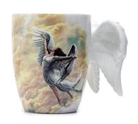 Puckator Tasse à poignée en forme d'ailes d'ange avec autocollant - Essentiels de l'université - Cadeaux mignons pour petite amie - Grandes tasses pour hommes et femmes - Boissons chaudes - Tasses mig