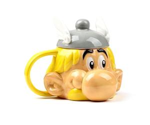 Puckator Tasse en céramique en forme d'Astérix, avec couvercle, gadgets sous licence officielle Astérix et Obelix