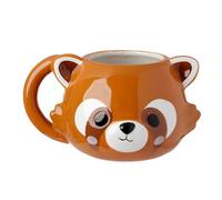 Puckator - Tassen & Trendy Becher - Küche & Lebensmittel - Adoramals Roter Panda Kopf geforme Tasse aus Dolomit-Keramik, Orange