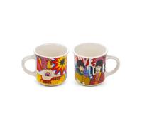 Puckator The Beatles Yellow Submarine Lot de 2 tasses à expresso en porcelaine - Vaisselle mignonne pour café, latte, expresso, barista, accessoires de boisson, petite tasse de voyage en verre