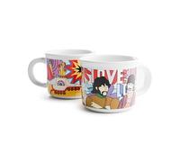 Puckator The Beatles Yellow Submarine Lot de 2 tasses à expresso en porcelaine - Vaisselle mignonne pour café, latte, expresso, barista, accessoires de boisson, petite tasse de voyage en verre