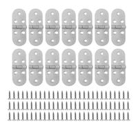 PUCSIQ Charnière plate, Lot de 14 Charnières de Table Pliantes, Charniere inox, Charnière de Plateau, Connecteur Rabattable Montage, Charnières de meubles avec 84 vis pour armoires, tables