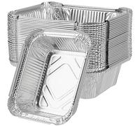 PUCSIQ Lot de 30 Barquettes Aluminium 400 ml, 14,5 x 12 x 5,5 cm, Sans Couvercle - Pour Barbecue, Cuisson, Congélation, Gâteaux et Fruits