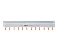Hager Barre de pontage 3P+N KB463A – 10 mm², 63 A, 12M, gris