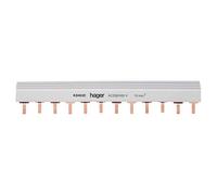 Hager Barre de pontage KB463C 3 pôles + neutre, languettes, 10 mm², 24 modules