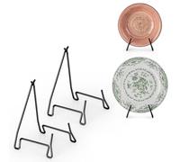 PUERSI Lot de 2 Support Assiette, 7,5 Pouces Support Assiette Decorative | en Métal, Présentoir à Bols, Pour Bols Profonds, Plats, Photos, 13,2 x 13,2 x 19 cm (Pour Articles < 8,9 cm de Profondeur)