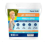 Puerto Verde • pH + Plus pour Piscines 10 Kg. Élévateur de pH+ Adapté aux Spas. Correcteur de pH Plus en Format Granulé. Cuillère de Dosage Incluse. Seau Hermétique. Production Européenne.