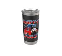 Pug Dog Patriotic Indepedence Day Happy 4th Of July Gobelet isotherme en acier inoxydable double paroi