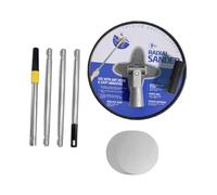 Pugermering 1 Ponceuse Murale Plafond Aluminium 9 Pouces avec Manche Télescopique Rotative 360 Degrés et Lumière Disques Adaptée à La Décoration Polissage, Bleu