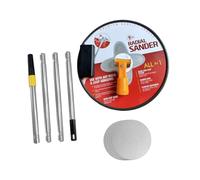 Pugermering 1 Ponceuse Murale Plafond Aluminium 9 Pouces avec Manche Télescopique Rotative 360 Degrés et Lumière Disques Adaptée à La Décoration Polissage, Rouge