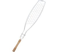 Pugermering Panier à Friture pour Poisson, Ustensile de Cuisson Pliable, Panier avec Manche En Bois, Facile à Nettoyer, Idéal pour Frire Le Poisson, Poignée ronde