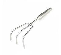 Pugermering Râteau en Acier Outil de Jardinage Cultivateur à Main Tiges Renforcées avec Poignée Ergonomique Fonction Accrochage Adapté pour Plage Jardinage Agriculture , 3-Dents Épaissies