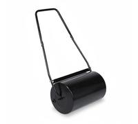 Pugermering Rouleau de Pelouse Cylindrique Manuel Tambour Métallique Poignée Prise Pressage Sol Herbe Facilite Maintenance Jardinage Terrain Extérieur Adapté Jardinier, Noir