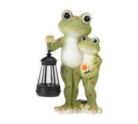 Pugermering Statue de Grenouille Solaire en Résine, Ornement de Jardin Décoratif, Lampe Solaire Animale, Sculpture Polyvalente, Idéale comme Cadeau Ou pour Décore, Vert