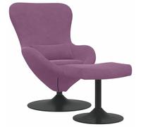 PUGYNBK Chaise Oeuf Velours Violet avec Base Rotative | Design moderne, accoudoirs ergonomiques, rembourrage doux, idéal pour le salon ou la chambre à coucher